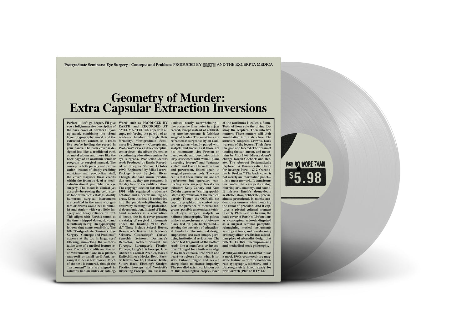 Earth x Black Noi$e 'Geometry of Murder: The Extra Capsular Extraction Inversions' 2xLP
