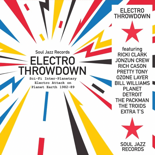 Various 'Electro Throwdown – Sci-Fi Inter-Planetary Electro Attack on Planet Earth 1982-89' 2xLP