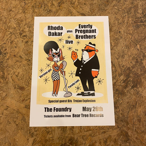 Rhoda Dakar & Everly Pregnant Brothers Poster by Pete McKee (*SIGNED - MAX 2 PER PERSON - DO NOT ORDER WITH ANY OTHER ITEMS IF SHIPPING!*)