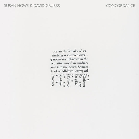 Susan Howe & David Grubbs ‘Concordance’ LP